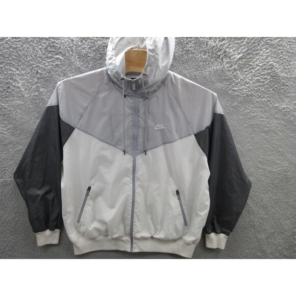 Nike Windrunner Windbreaker Mens XXL 2XL Jacket White Gray AR2191-100